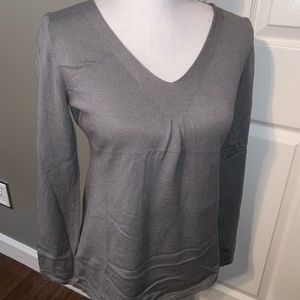 Talbots- Gray V-neck Sweater